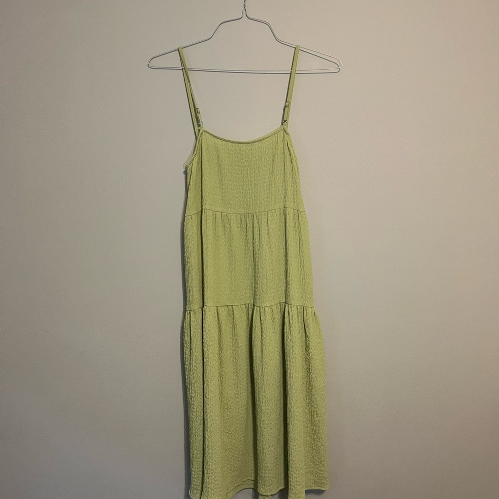 Altar'd State Green Spaghetti Strap Sundress Midi